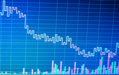 Business analyzing financial statistics displayed on the screen