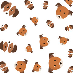 cute little dogs heads pattern