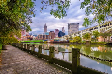 Fotobehang Cleveland, Ohio, USA Downtown Skyline © SeanPavonePhoto