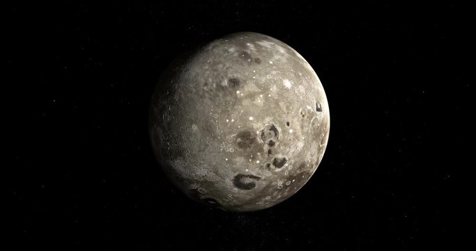 Satellite Oberon or Uranus IV, moon of Uranus, rotating. Loop