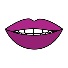 female lips isolated icon
