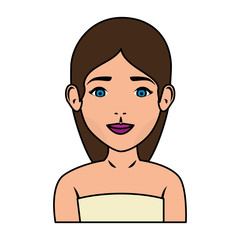 woman in towel treatment character