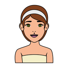 woman in towel treatment character