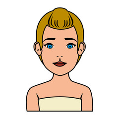 woman in towel treatment character