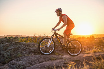 Fototapeta na wymiar Professional cyclist riding a bike, active lifestyle.