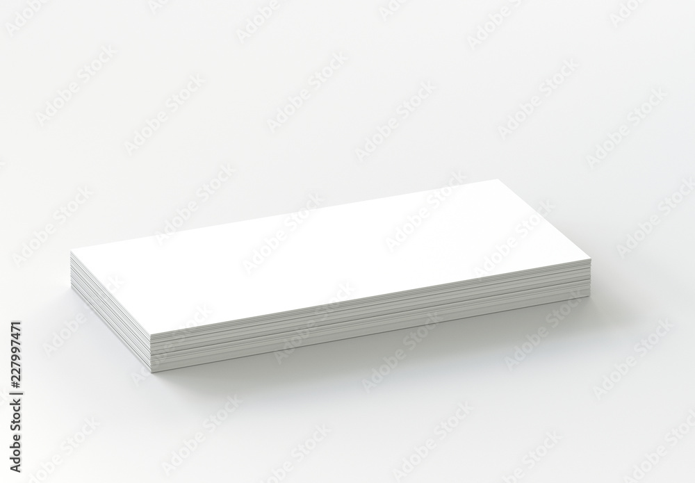 Poster dl flyer mock-up on dl flyer mock-up on white background background. 3d rendering.