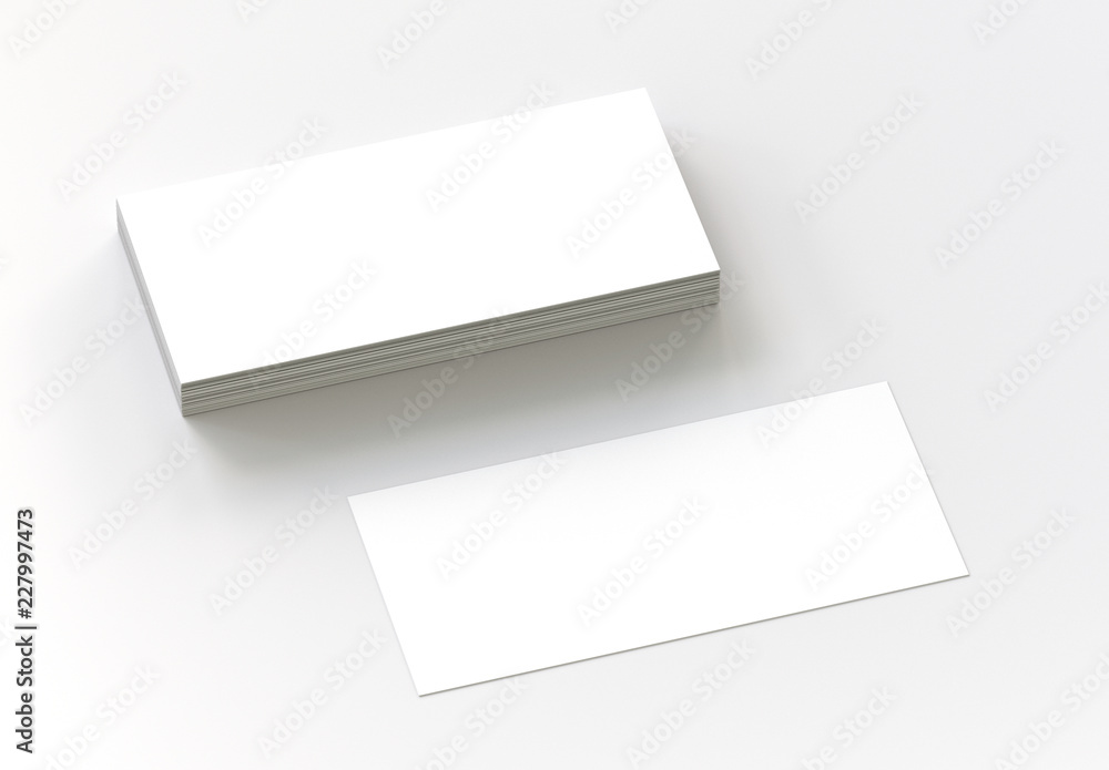 Poster dl flyer mock-up on white background. 3d rendering.