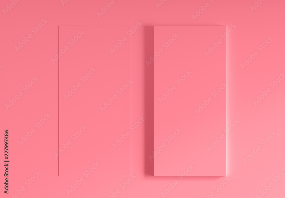 Poster dl flyers mockups set front view. 3d rendering.