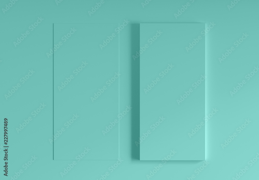 Poster dl flyers mockups set front view. 3d rendering.