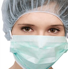 Female Surgeon Face - Isolated