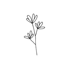 plant twig with flowers icon. sketch isolated object