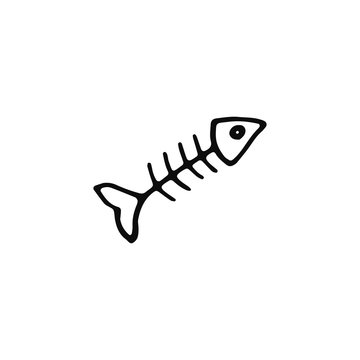 fish skeleton bone icon. sketch isolated object
