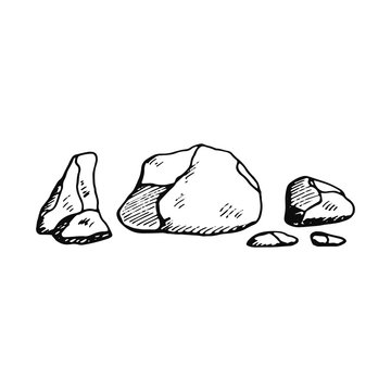 stones icon. sketch isolated object