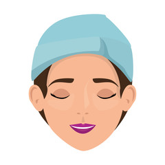 woman in towel treatment character