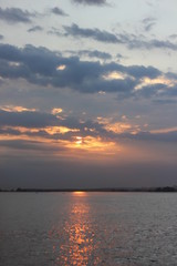 sunset on the river Volga
