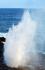 Erupting Blow Hole at Spouting Horn Beach Park