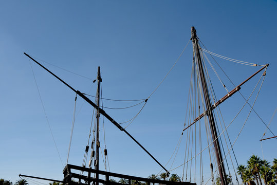 masts of the Colombian caravels