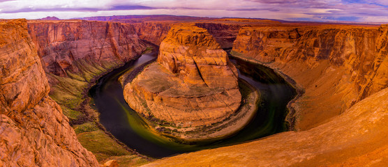 Panorama of Horseshoe Bend of the Colorado River, Arizona, USA