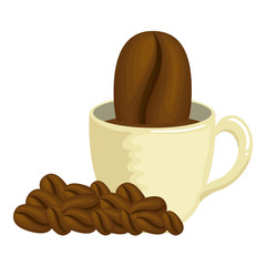 delicious coffee cup with grains