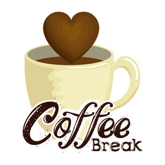 delicious coffee cup with heart