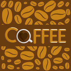 delicious coffee cup with grains