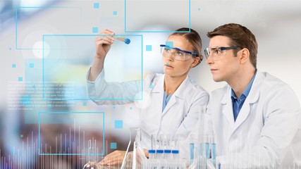 Two scientists conducting research in a lab