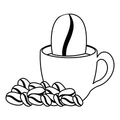 delicious coffee cup with grains