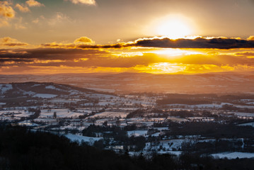 Golden Sunset Light in the Wintry Cotswolds
