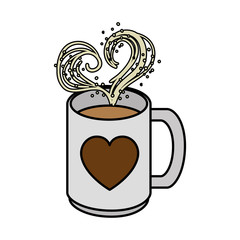 delicious coffee cup with heart
