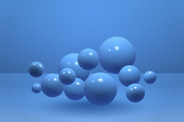Abstract realistic 3d spheres background. Vector illustration