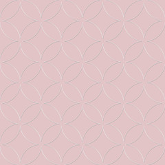 Pink and white overlapping circles abstract seamless pattern
