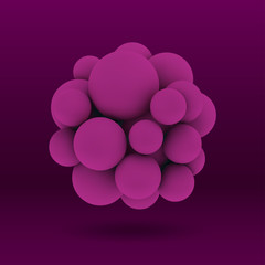 Abstract realistic 3d spheres structure background. Vector illustration