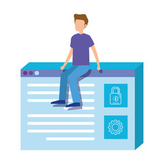 template webpage with mini man