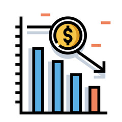 Underweight investment LineColor illustration