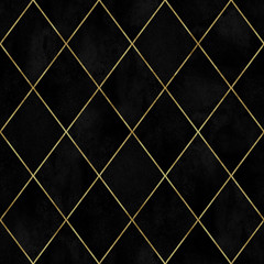 Black argyle geometric watercolor velvet seamless pattern