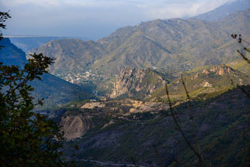 Amazing mountain landscape with Dzagidzor (Tumanian) from above, Armenia.