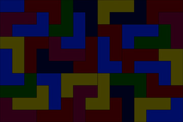 Multi-colored puzzle seamless pattern