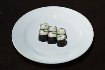 sushi on a plate