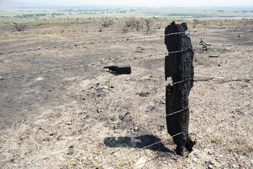 burned fencepost
