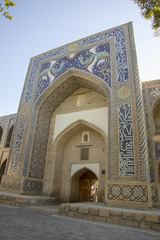 Fototapeta na wymiar Front of Abdul Aziz Khan Madrasa, Bukhara, Uzbekistan