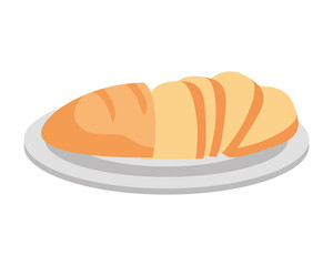 dish with bread cuted icon