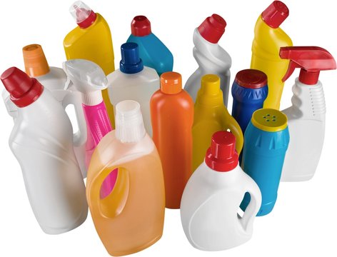 Set of Bottles with Detergents - Isolated
