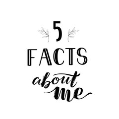 Isolated Social Media Stories Template Lettering SMM 5 facts about me