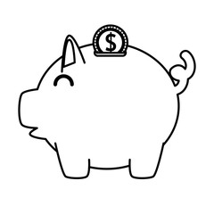 piggy savings with coins