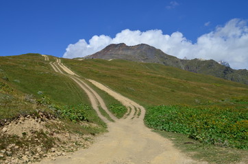 mountain landscape with road
