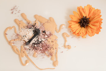 Makeup foundation blur cream white background