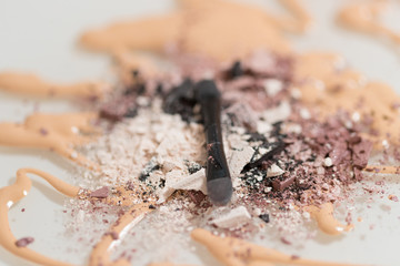Makeup foundation blur cream white background