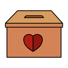 donation box with heart
