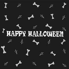 happy halloween greeting card, halloween sticker and dice background