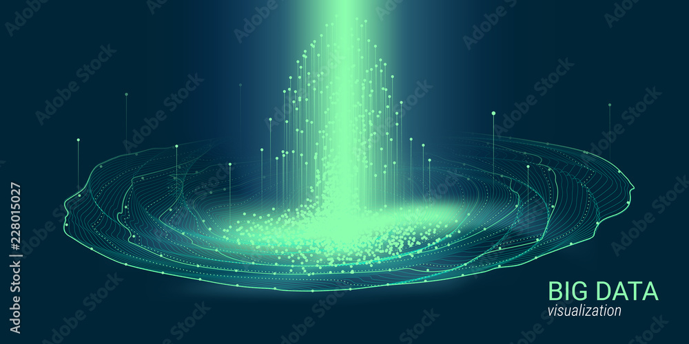 Wall mural abstract 3d big data visualization.